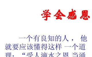 感恩之心（一个小男孩的成长故事）