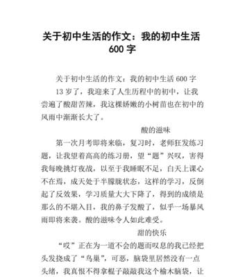 初中生活的印记-第3张图片-学作网